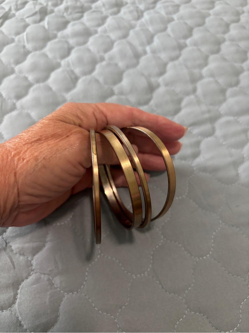 Gold-Tone Women’s Bangle Bracelet Set - needs polishing